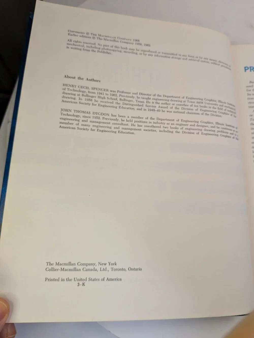 Basic Technical Drawing - Spencer & Dygdon Hardcover Textbook 1968